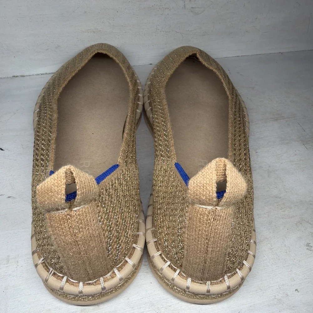 Rothy's Espadrille in Gold Stripe Women's Size 6 Lk Nw RARE FIND